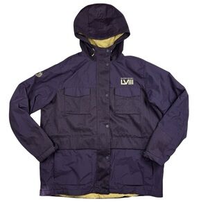 2024 NFL Super Bowl LVIII Las Vegas Staff Winter Hooded Jacket Purple Womens L